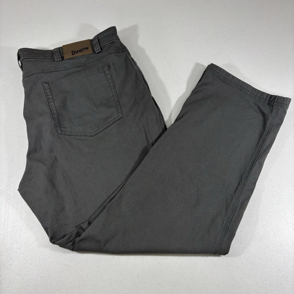 Duluth Trading Fire Hose Flex Pants Mens 44x31 Grey Workwear Utility Relaxed EUC